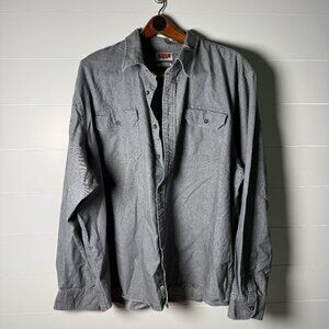 Wrangler Men’s Shirt Long Sleeve Button Down Comfort Flex Gray  Size 3XL